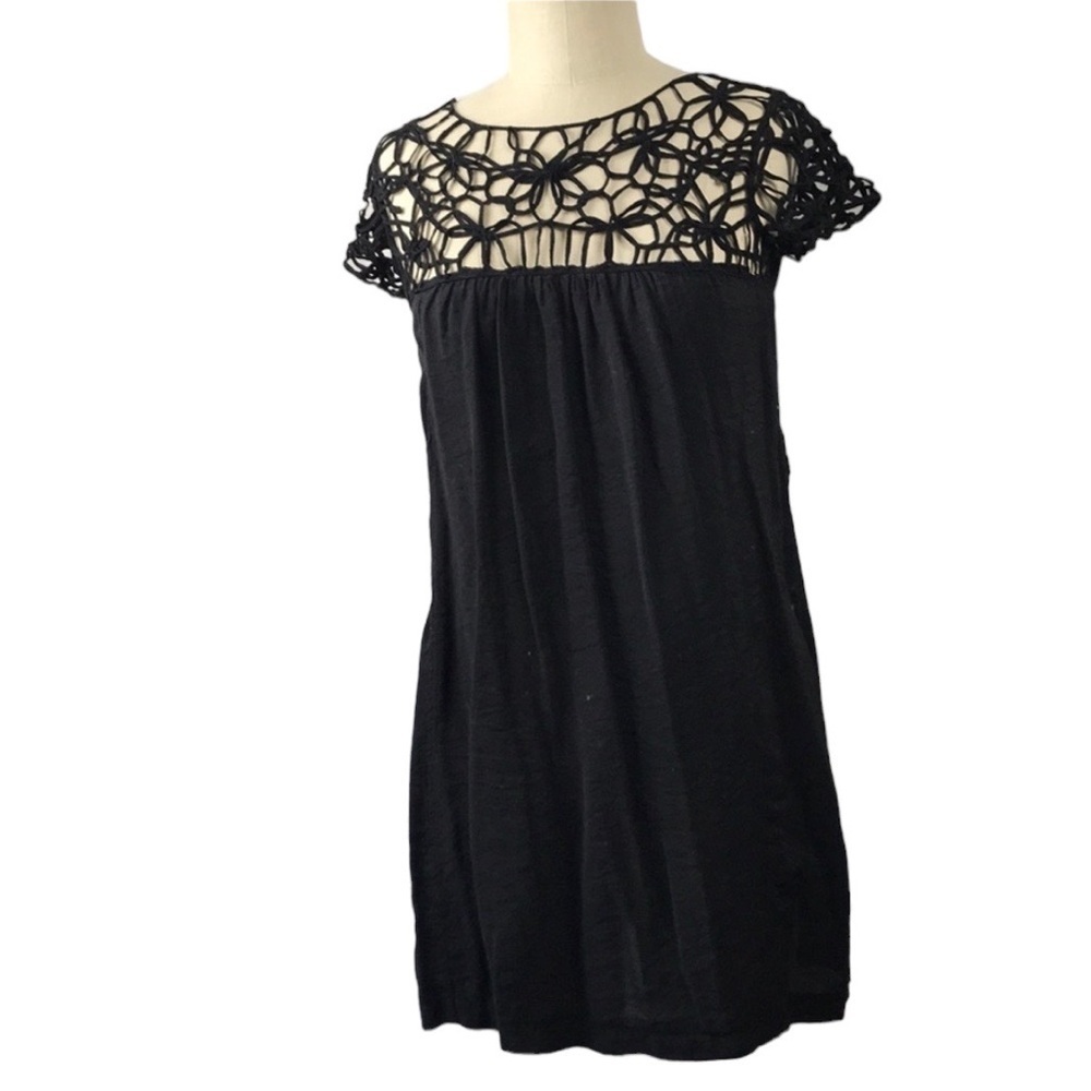 Crochet lace top mini dress